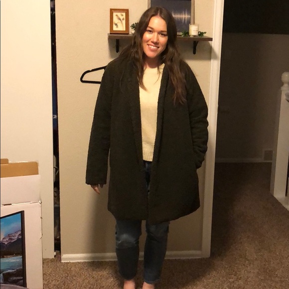 Olive Green Pea Coat - Picture 2 of 2